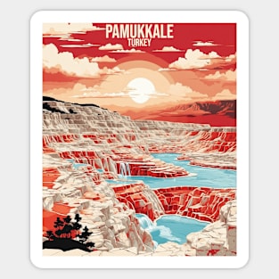 Pamukkale Turkey Sunset Vintage Retro Travel Tourism Sticker